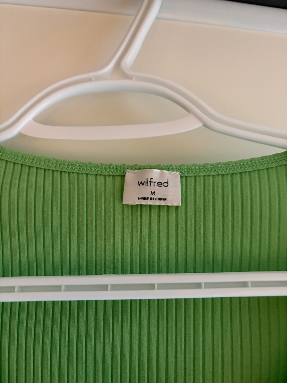 Wilfred Green Ribbed Scoop Neck Women's Top - Picture 2 of 4